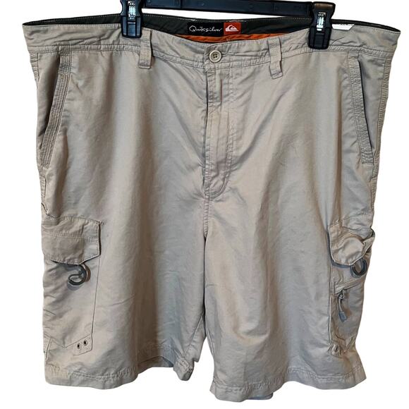 Quiksilver Maldive 6 Cargo Shorts Men's L40 W9 Khaki Ripstop Active Fishing - Picture 1 of 4